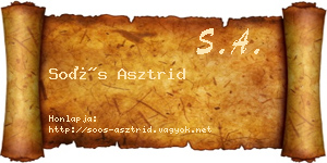 Soós Asztrid névjegykártya